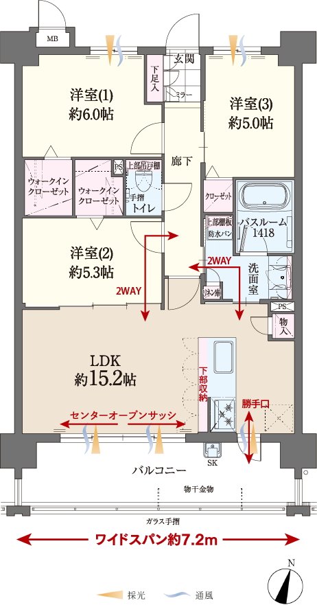 ファーネスト桜並木駅レジスタ 間取り H type
