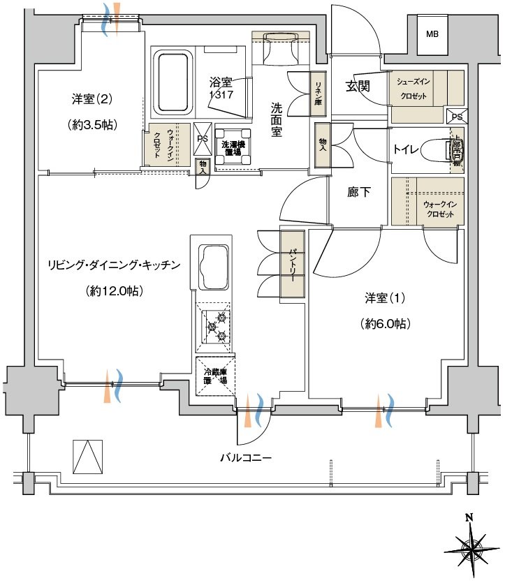 レーベン東戸塚 間取り B1 type