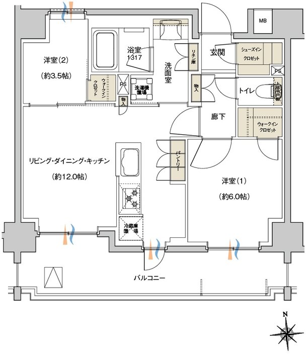レーベン東戸塚 間取り B1 type