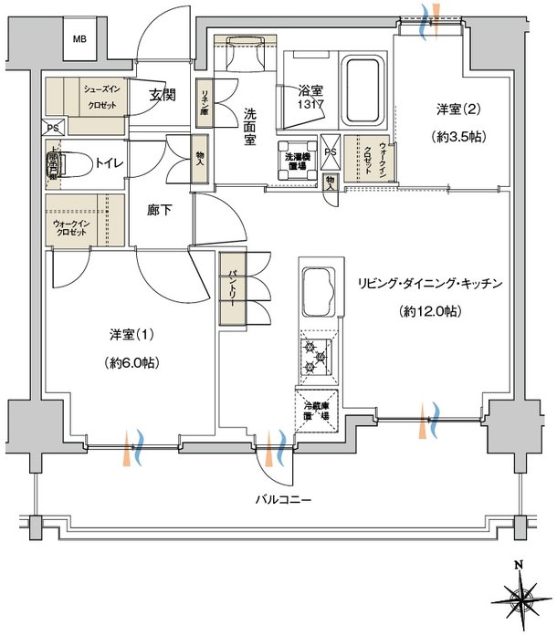 レーベン東戸塚 間取り B2 type