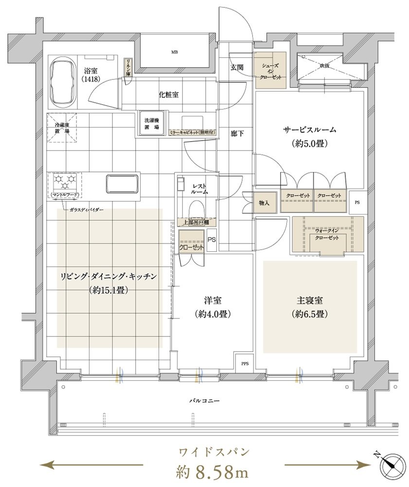 ディアナコート学芸大学テラス 間取り B type