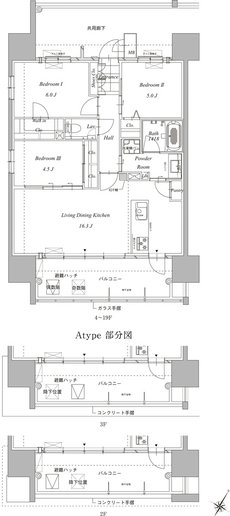 グランドパレス平之町タワー 間取り A type