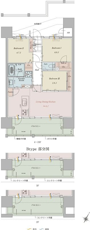 グランドパレス平之町タワー 間取り B type