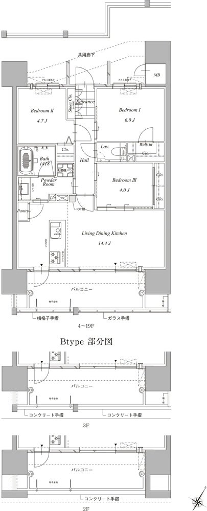 グランドパレス平之町タワー 間取り B type