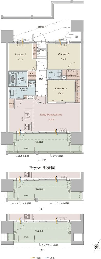 グランドパレス平之町タワー 間取り B type