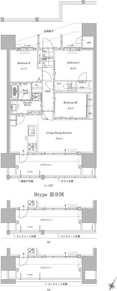 グランドパレス平之町タワー 間取り B type