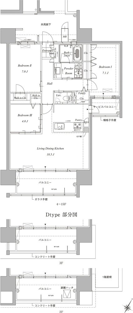 グランドパレス平之町タワー 間取り D type