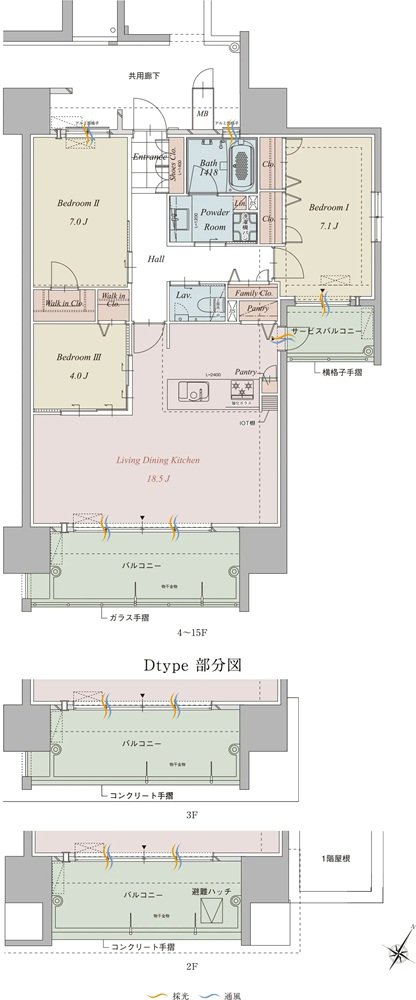 グランドパレス平之町タワー 間取り D type