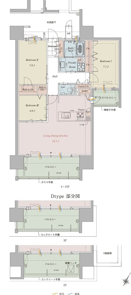 グランドパレス平之町タワー 間取り D type