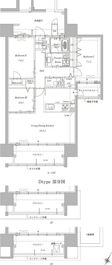 グランドパレス平之町タワー 間取り D type