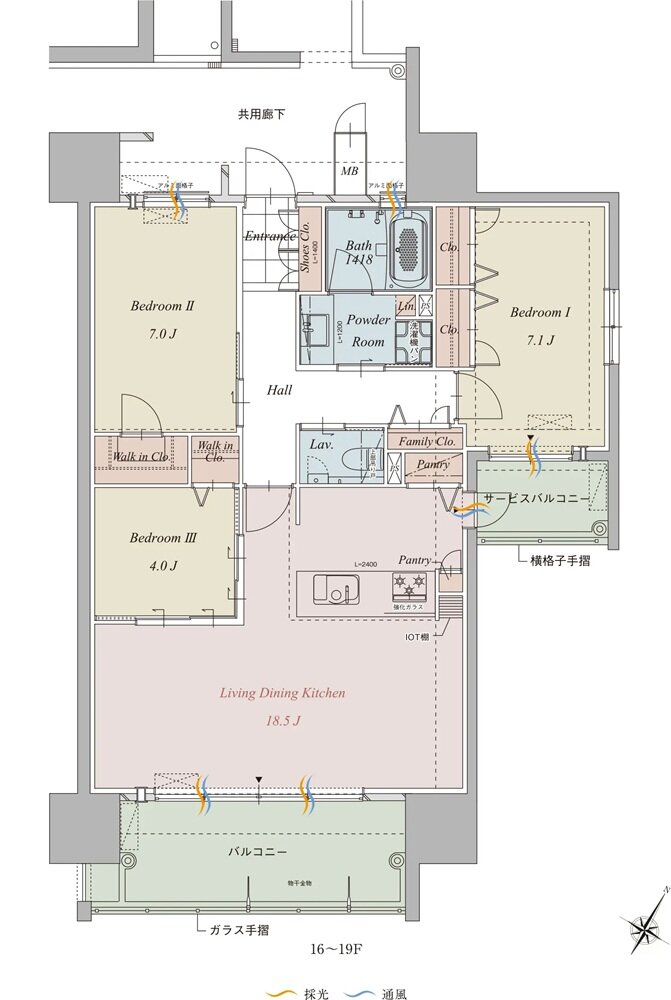グランドパレス平之町タワー 間取り D’ type