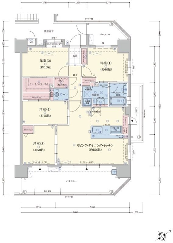アメイズ唐津 城下の邸 間取り F type