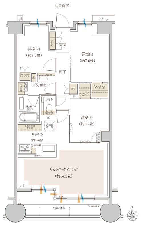 リビオ上野池之端 間取り Fタイプ
