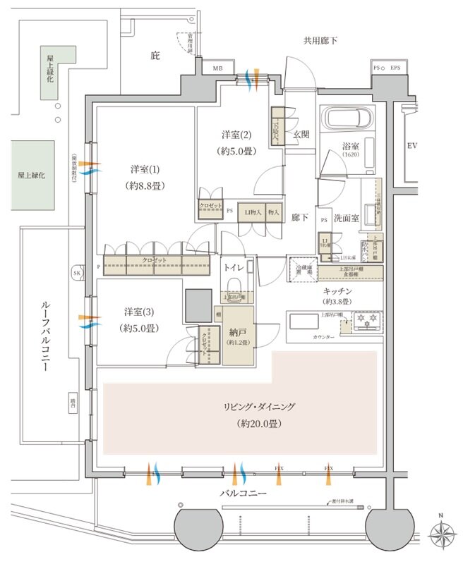 リビオ上野池之端 間取り Vrタイプ