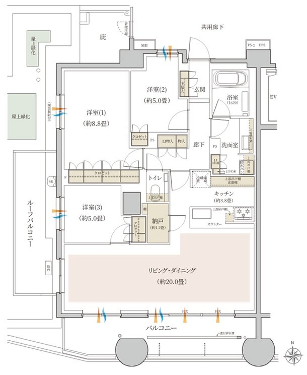 リビオ上野池之端 間取り Vrタイプ