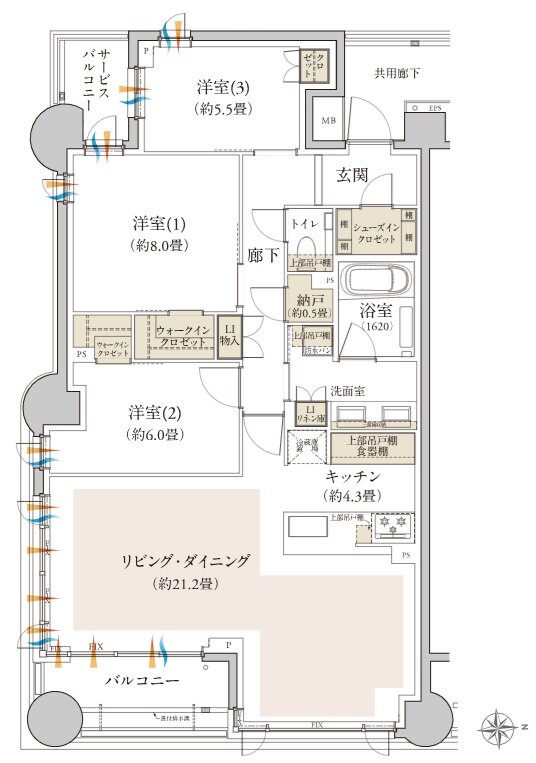 リビオ上野池之端 間取り Dタイプ