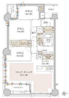 リビオ上野池之端 間取り Dタイプ