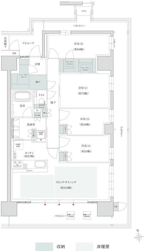 トモニアルシティ 間取り A-Kタイプ
