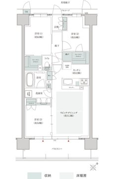 トモニアルシティ 間取り F-Cタイプ