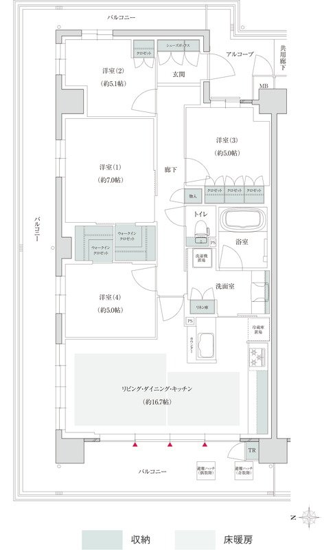 トモニアルシティ 間取り B-Aタイプ
