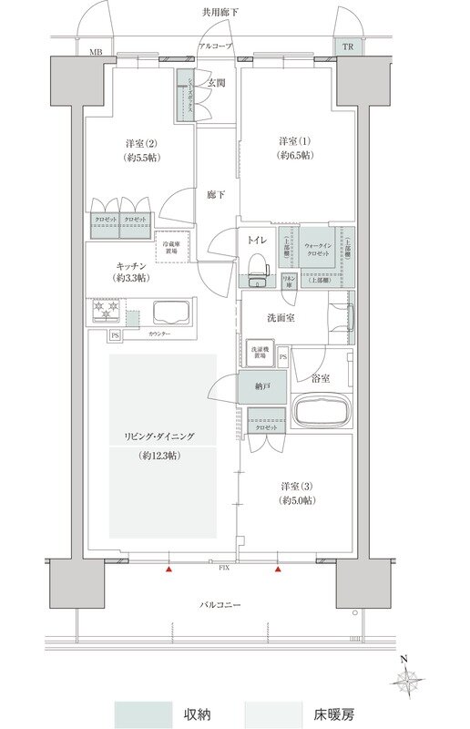 トモニアルシティ 間取り A-Iタイプ(サウス(S棟)先着順)