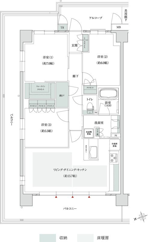トモニアルシティ 間取り E-Aタイプ