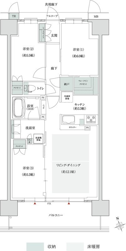 トモニアルシティ 間取り D-Eタイプ
