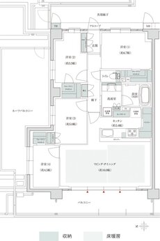 トモニアルシティ 間取り B-Hrタイプ