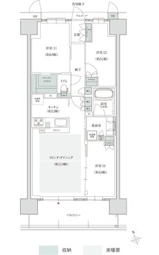 トモニアルシティ 間取り D-Kタイプ