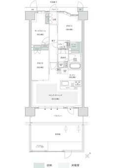 トモニアルシティ 間取り F-B1gタイプ（ノース2期1次住戸）