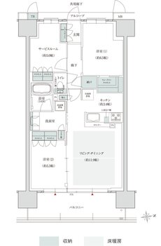 トモニアルシティ 間取り C‐Cタイプ（サウス（S棟）第3期1次）