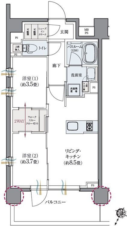 クリオ ラベルヴィ横濱サウス 間取り A1タイプ