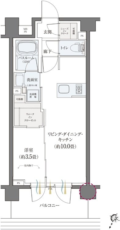 クリオ ラベルヴィ横濱サウス 間取り Bタイプ