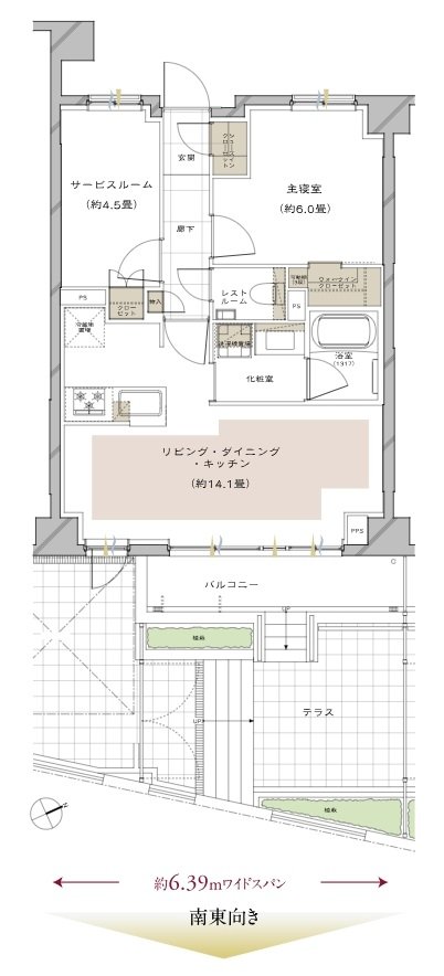 ピアース世田谷上町レジデンス 間取り Dg type
