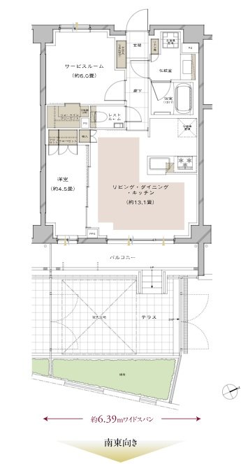 ピアース世田谷上町レジデンス 間取り Eg type