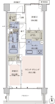 プラウド田無サウスアベニュー 間取り B type