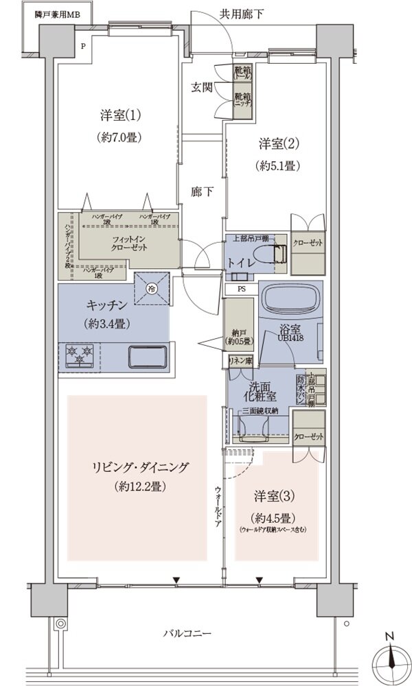 プラウド田無サウスアベニュー 間取り E type