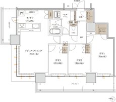 久留米ザ・タワー レジデンシャル 間取り G(b)・A(b) TYPE