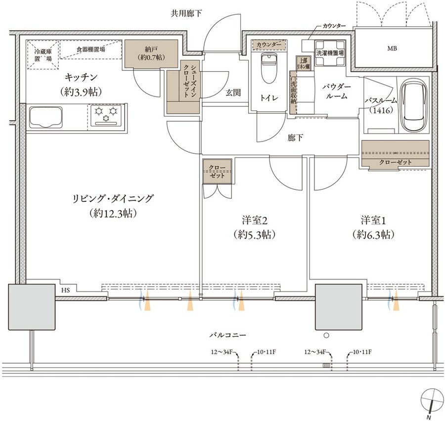 久留米ザ・タワー レジデンシャル 間取り G(a) TYPE
