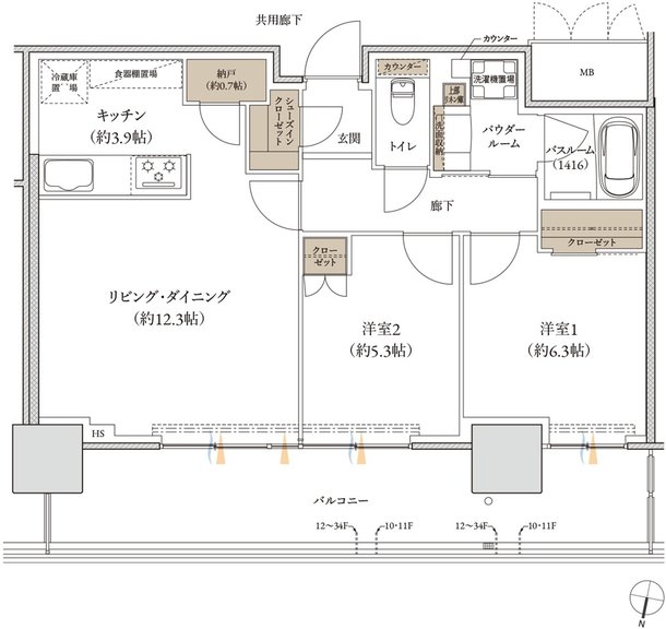 久留米ザ・タワー レジデンシャル 間取り G(a) TYPE