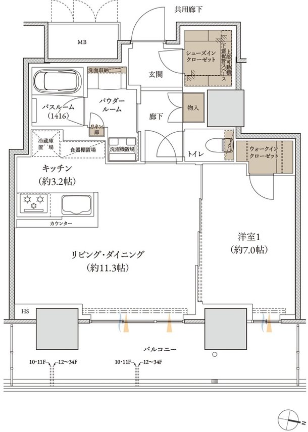 久留米ザ・タワー レジデンシャル 間取り G(l) TYPE