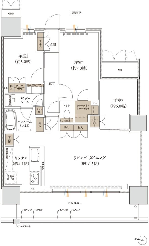 久留米ザ・タワー レジデンシャル 間取り G(d) TYPE