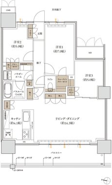 久留米ザ・タワー レジデンシャル 間取り G(d) TYPE