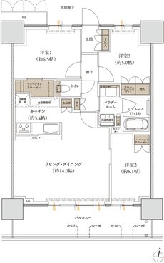 久留米ザ・タワー レジデンシャル 間取り G(g’) TYPE