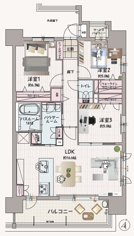 グランフォーレ日吉プレシャス 間取り Eタイプ