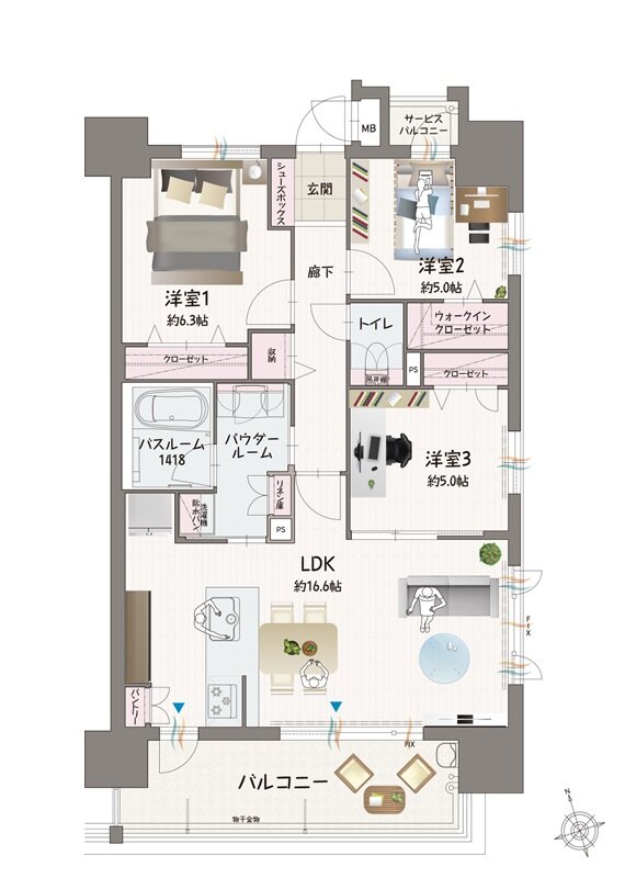 グランフォーレ日吉プレシャス 間取り Eタイプ