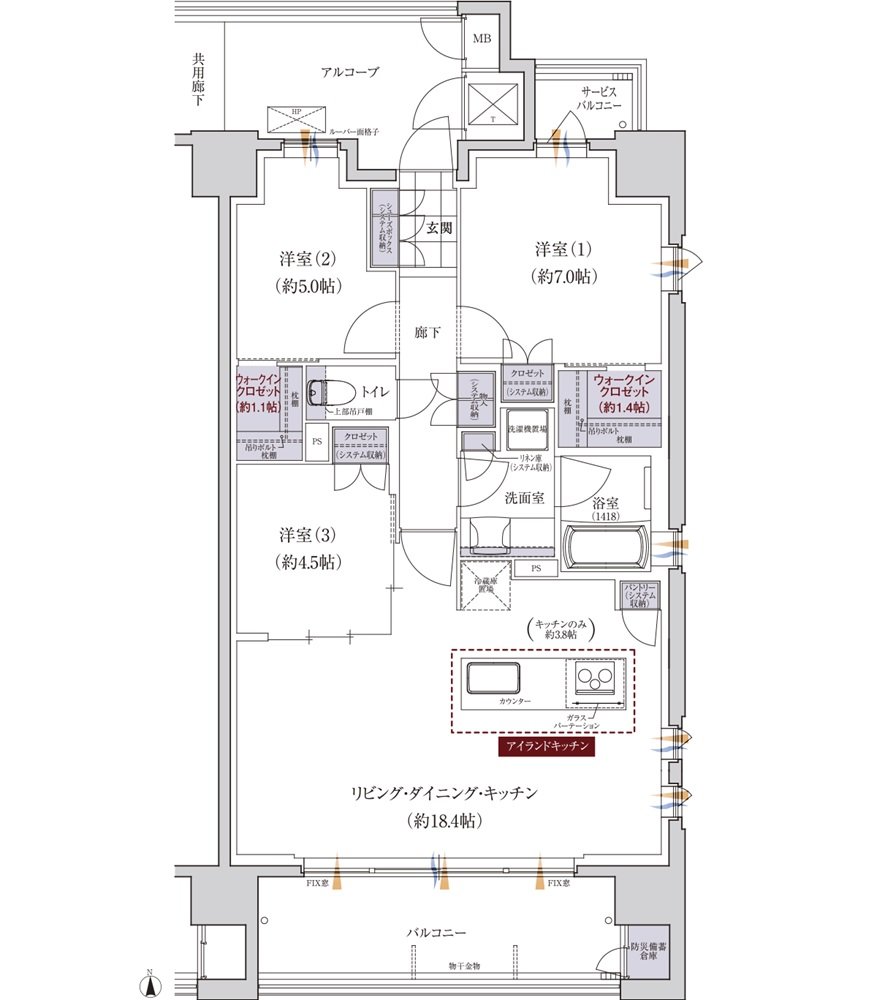 グランクレア名古屋庄内通 間取り H TYPE