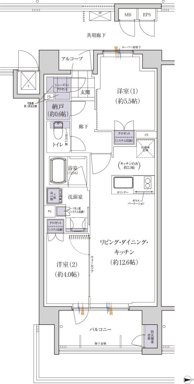 グランクレア名古屋庄内通 間取り I TYPE