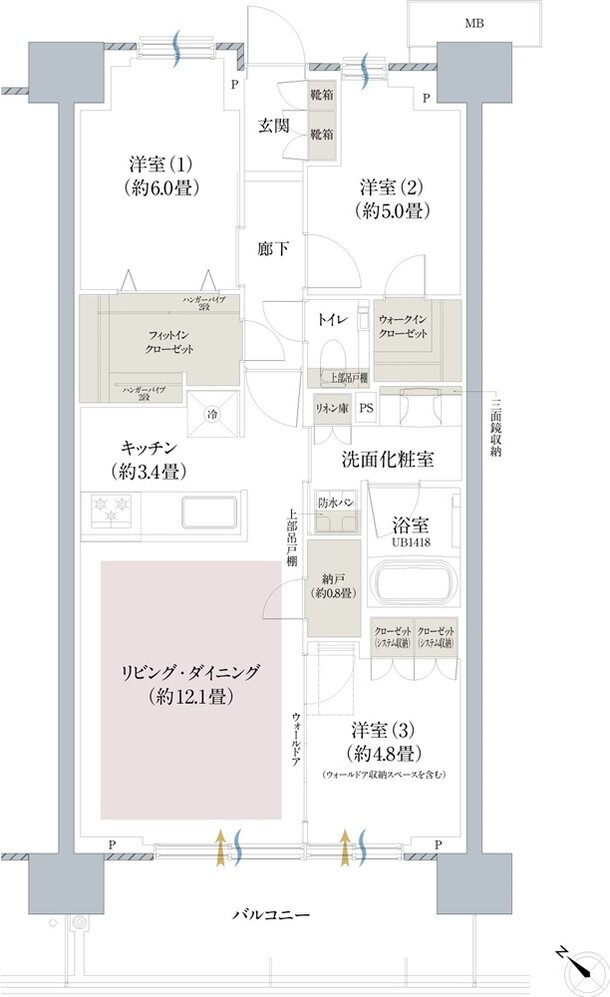 プラウド横浜東神奈川フロント 間取り D type