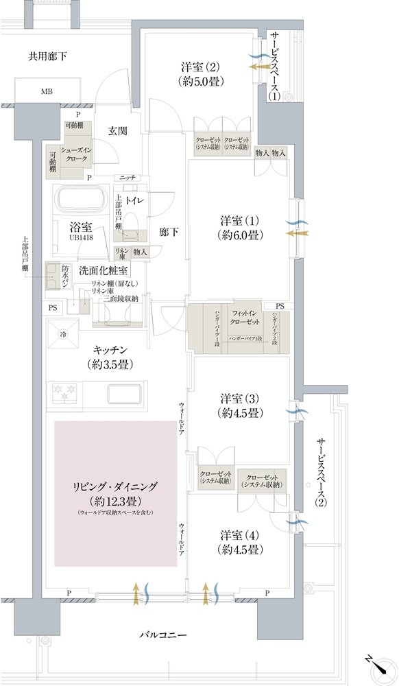 プラウド横浜東神奈川フロント 間取り J type